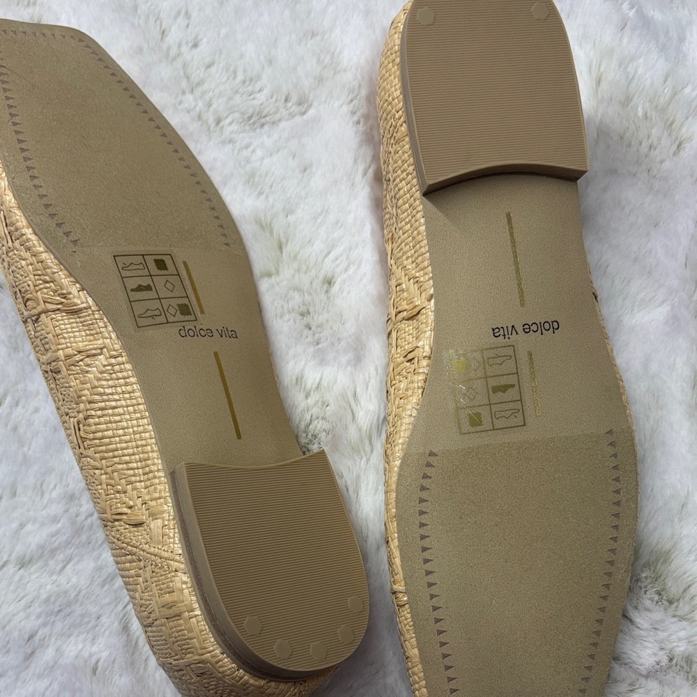 Dolce Vita Woven Raffia Ballet Flats in Tan - Picture 3 of 4